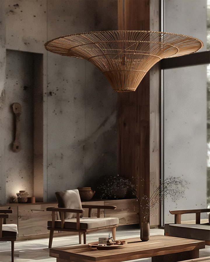 Juvio Lampe Suspension Rattan Tissée à la Main - Neutralighting