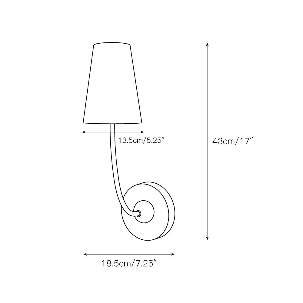 Aldoren Applique Murale en Laiton et Tissu, Style Vintage Moderne Minimaliste - Neutralighting