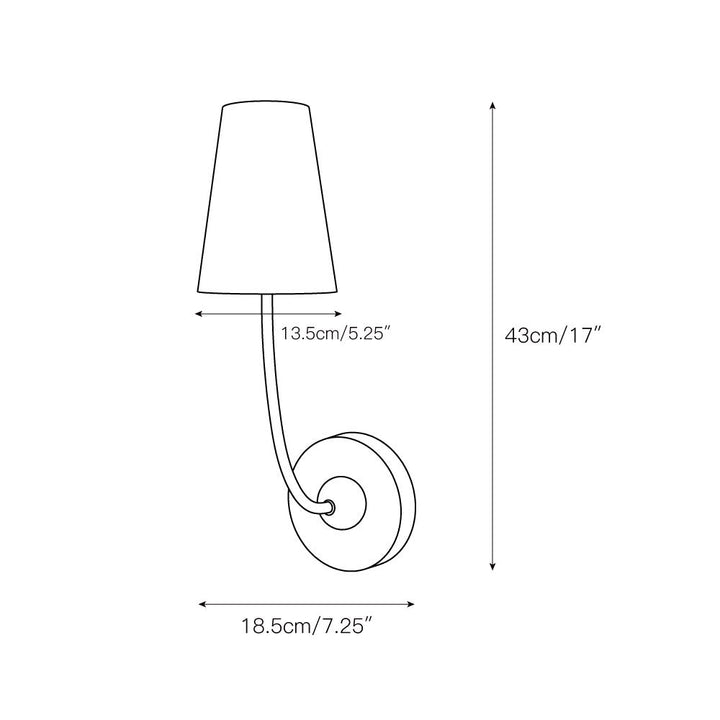 Aldoren Applique Murale en Laiton et Tissu, Style Vintage Moderne Minimaliste - Neutralighting