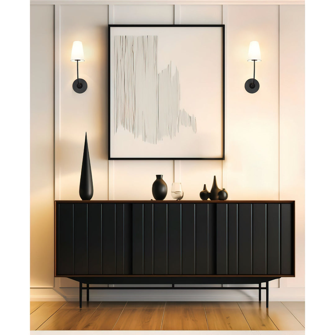 Aldoren Applique Murale en Laiton et Tissu, Style Vintage Moderne Minimaliste - Neutralighting