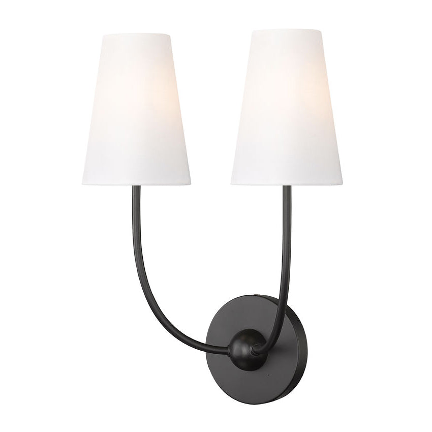 Aldoren Applique Murale en Laiton et Tissu, Style Vintage Moderne Minimaliste - Neutralighting