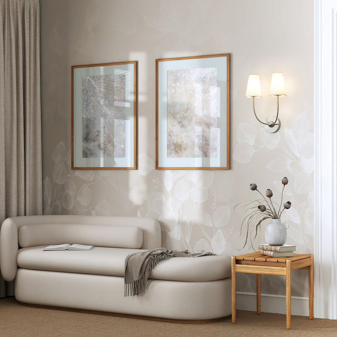 Aldoren Applique Murale en Laiton et Tissu, Style Vintage Moderne Minimaliste - Neutralighting
