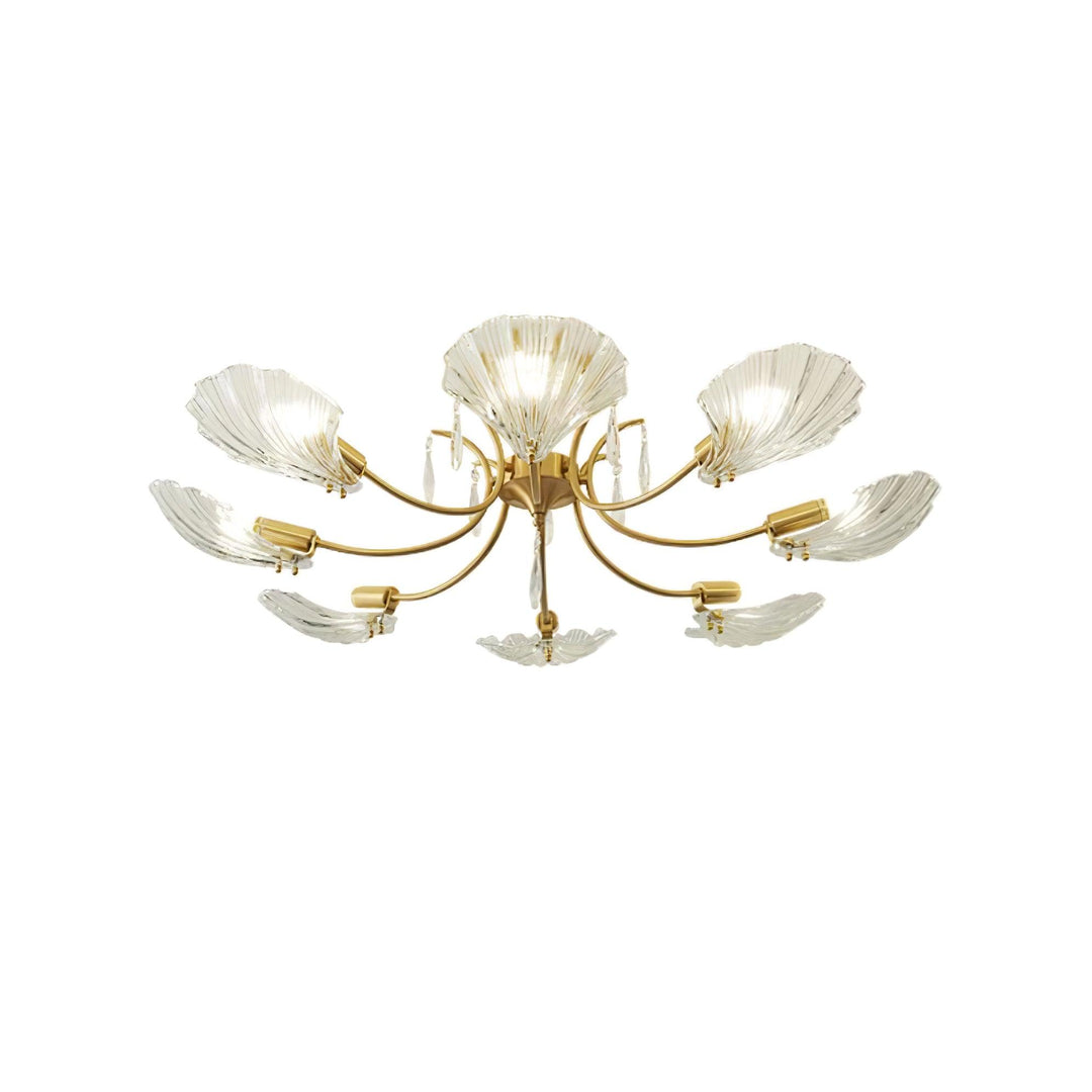 Lumara Chandelier en Verre Pétale et Laiton - Neutralighting