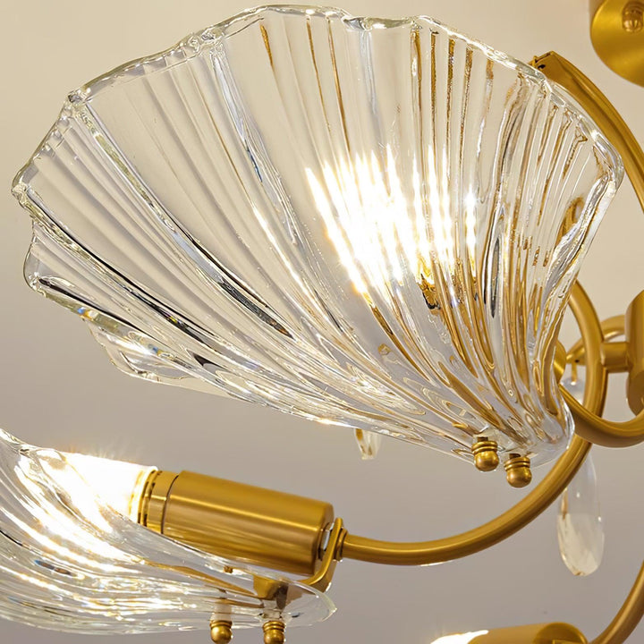 Lumara Chandelier en Verre Pétale et Laiton - Neutralighting