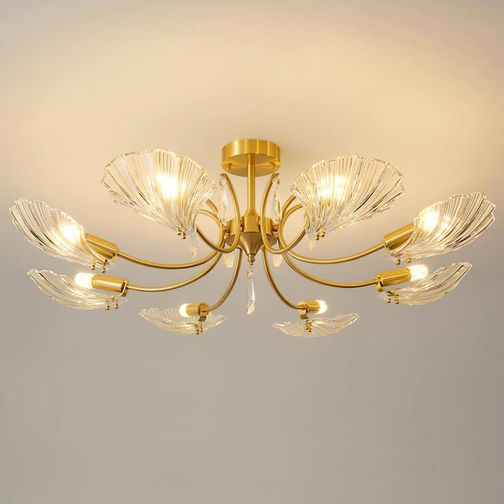 Lumara Chandelier en Verre Pétale et Laiton - Neutralighting
