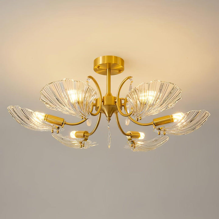 Lumara Chandelier en Verre Pétale et Laiton - Neutralighting