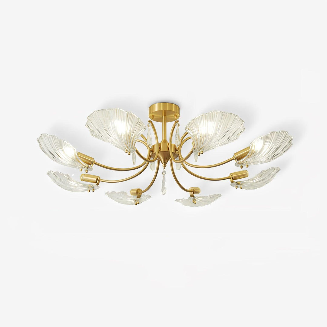 Lumara Chandelier en Verre Pétale et Laiton - Neutralighting