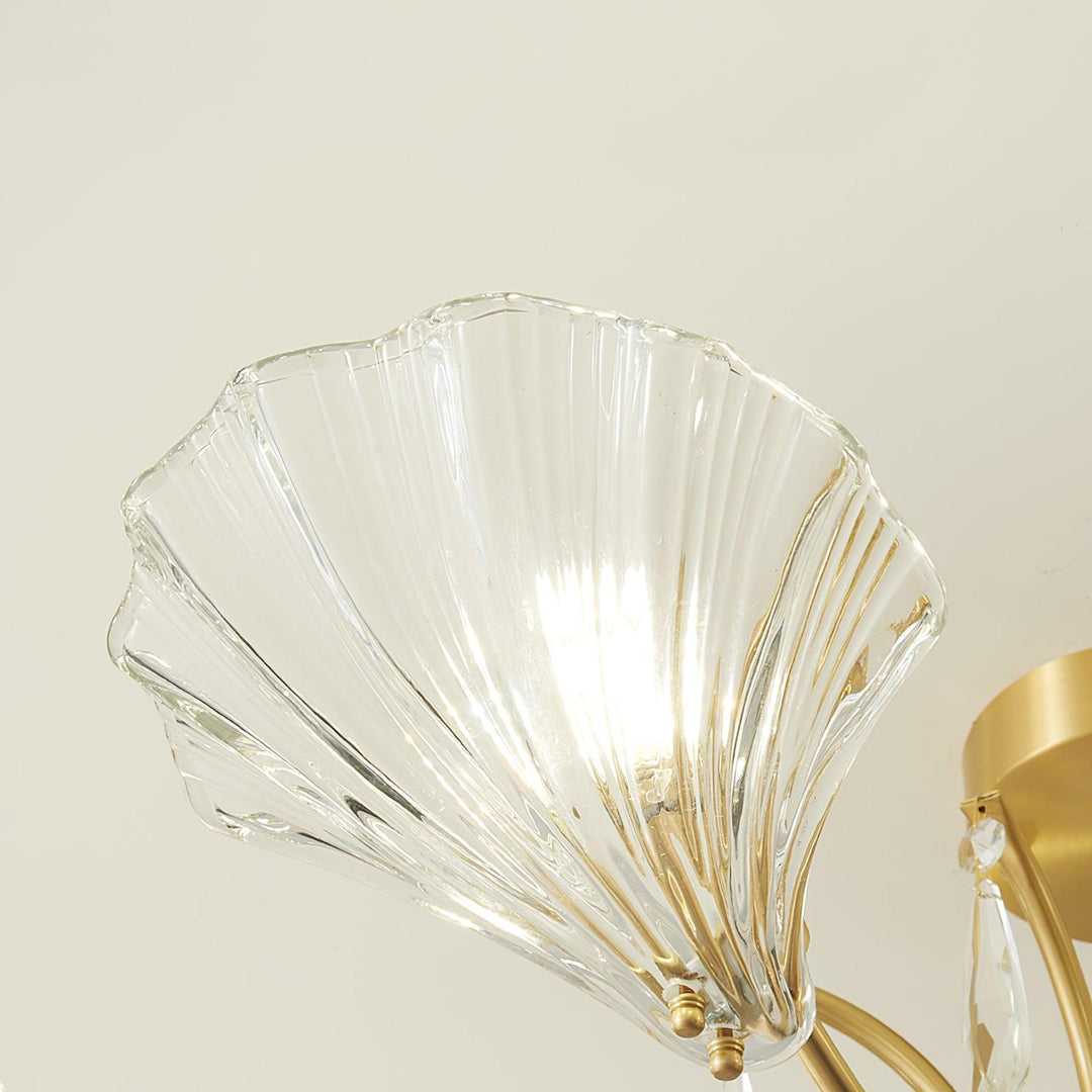 Lumara Chandelier en Verre Pétale et Laiton - Neutralighting