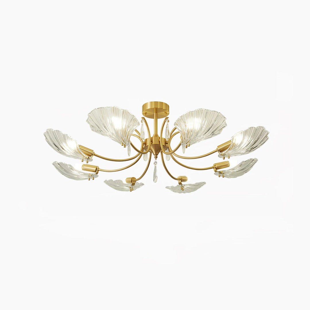 Lumara Chandelier en Verre Pétale et Laiton - Neutralighting