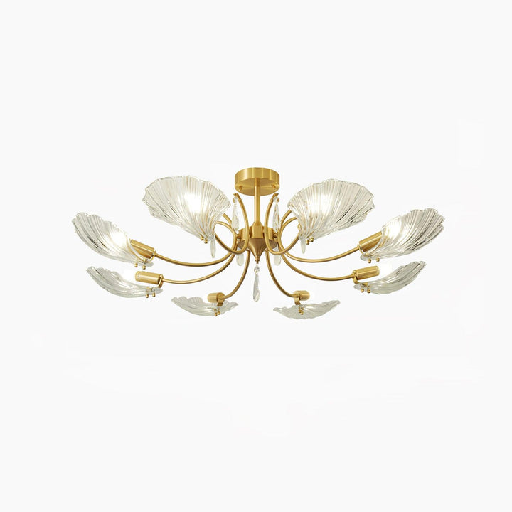 Lumara Chandelier en Verre Pétale et Laiton - Neutralighting