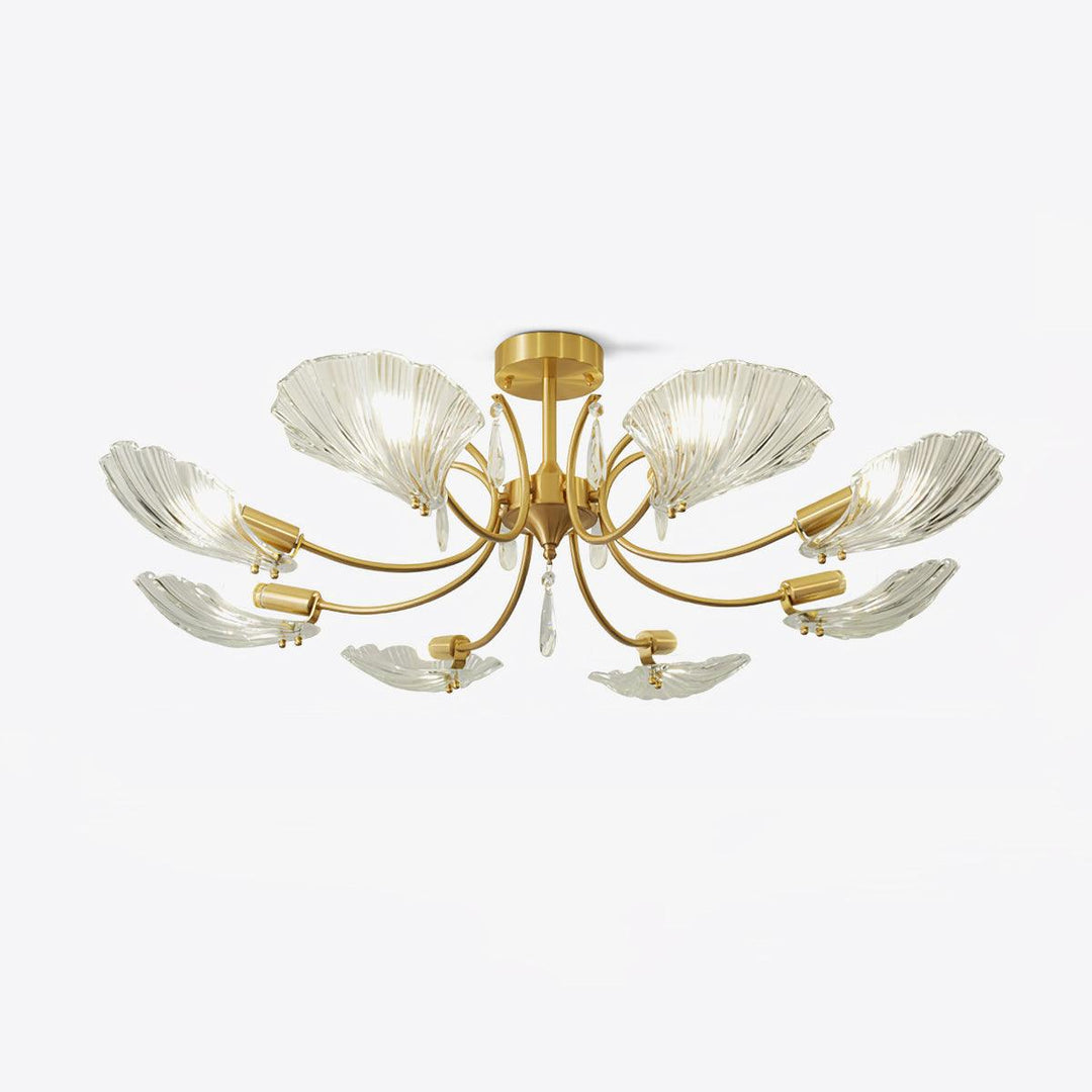 Lumara Chandelier en Verre Pétale et Laiton - Neutralighting
