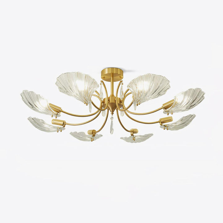Lumara Chandelier en Verre Pétale et Laiton - Neutralighting