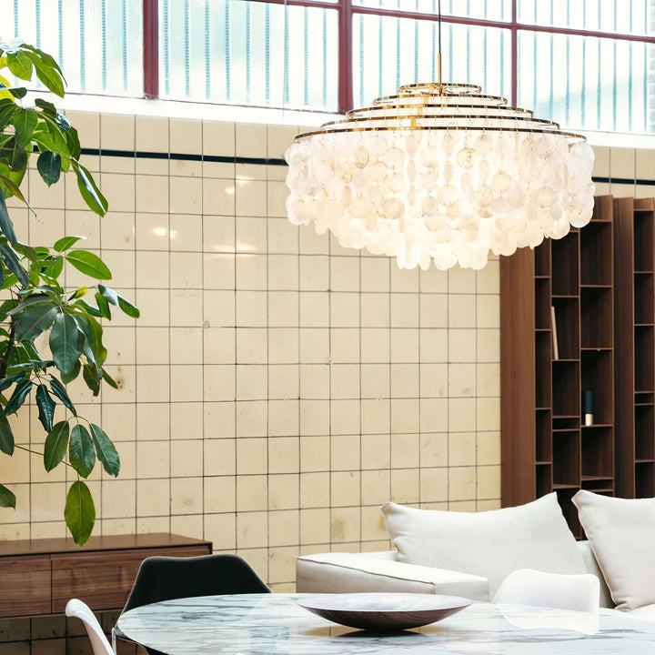 Lustra Suspension Lampe Anneau Rond en Coquillage - Neutralighting