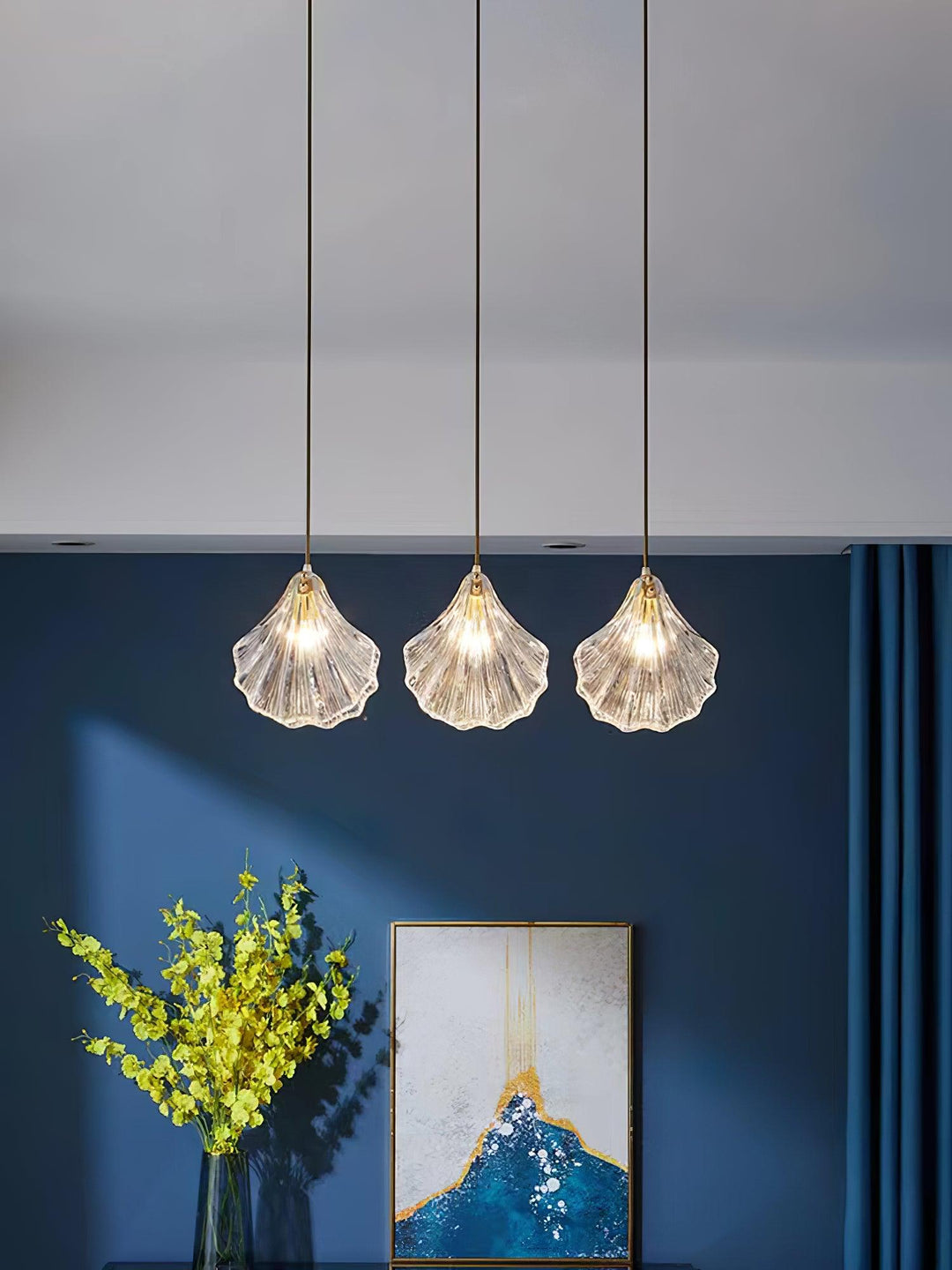 Veliraris Lampe Pendante Mini Swag en Verre Coquillage Art Nordic - Neutralighting