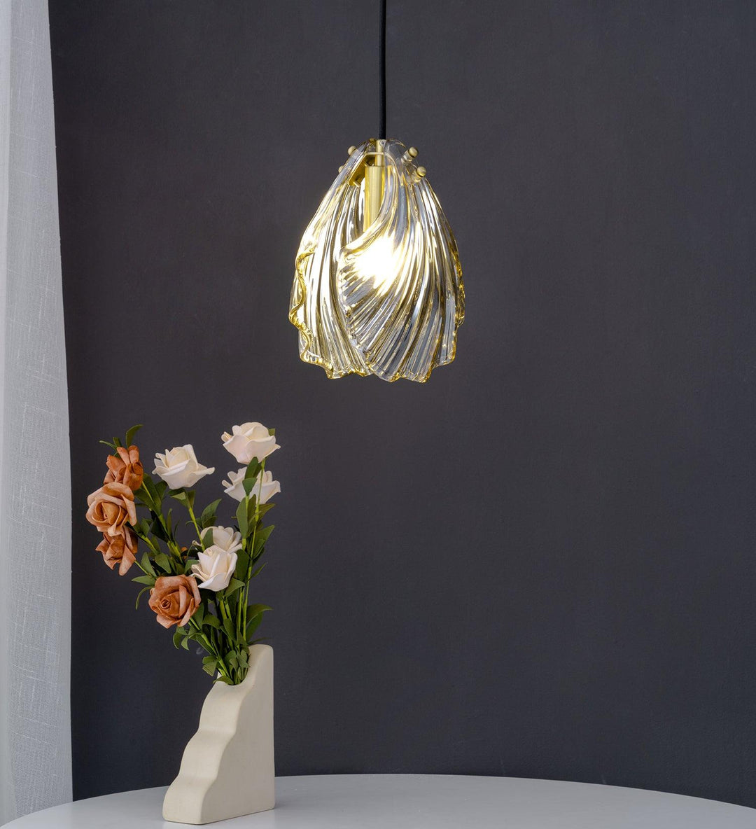 Solara Suspension en Verre Coquillage Artistique Élégante - Neutralighting