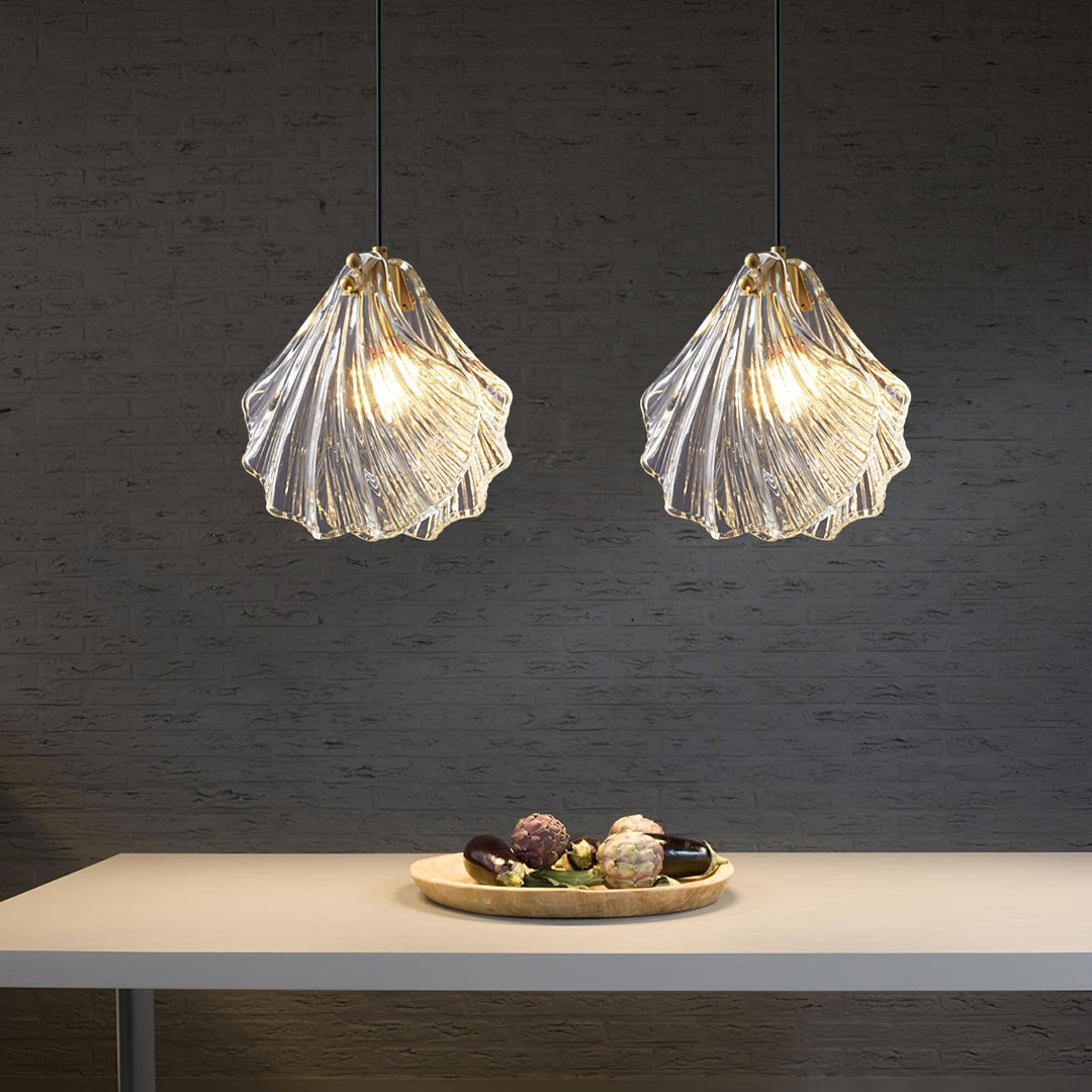 Solara Suspension en Verre Coquillage Artistique Élégante - Neutralighting