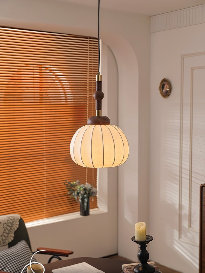 Solari Suspension en Bois et Soie Scandinave - Neutralighting