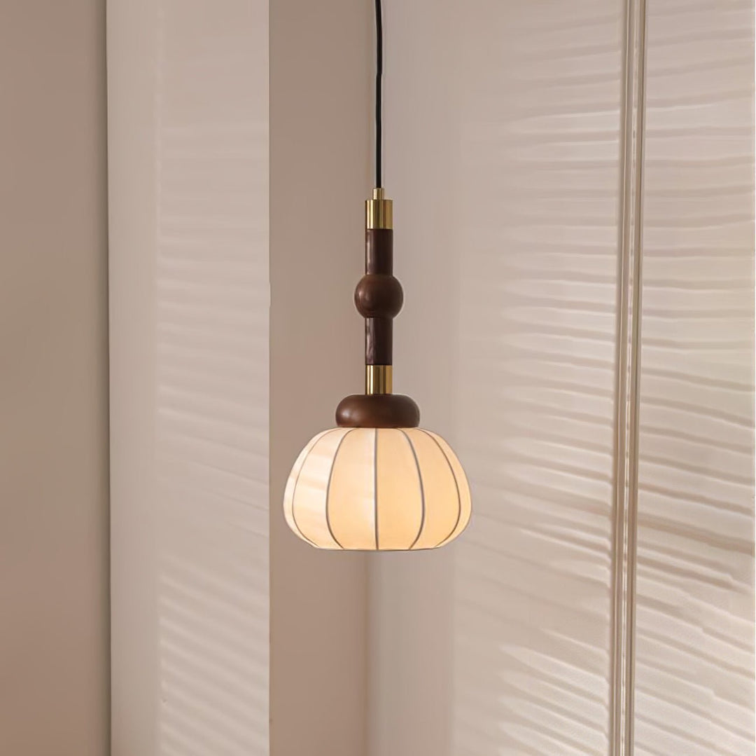 Solari Suspension en Bois et Soie Scandinave - Neutralighting
