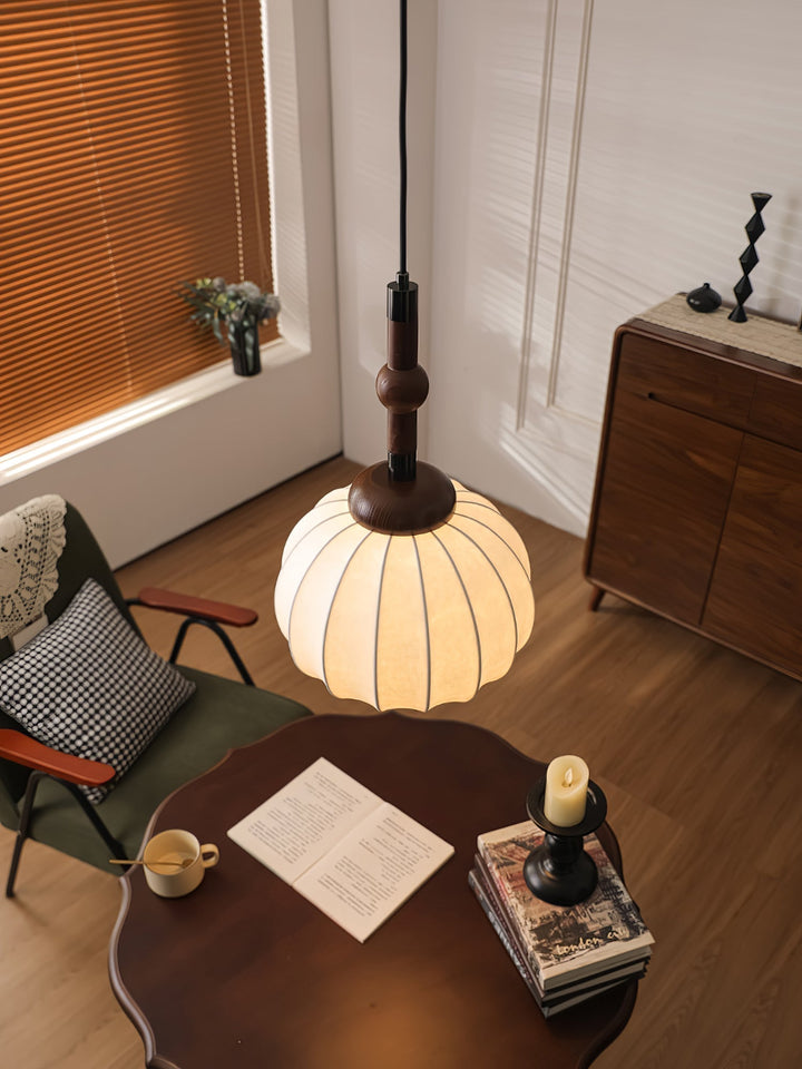 Solari Suspension en Bois et Soie Scandinave - Neutralighting