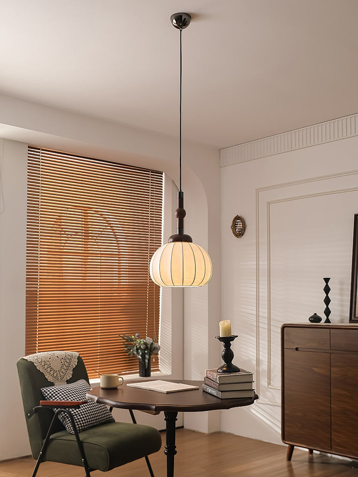 Solari Suspension en Bois et Soie Scandinave - Neutralighting