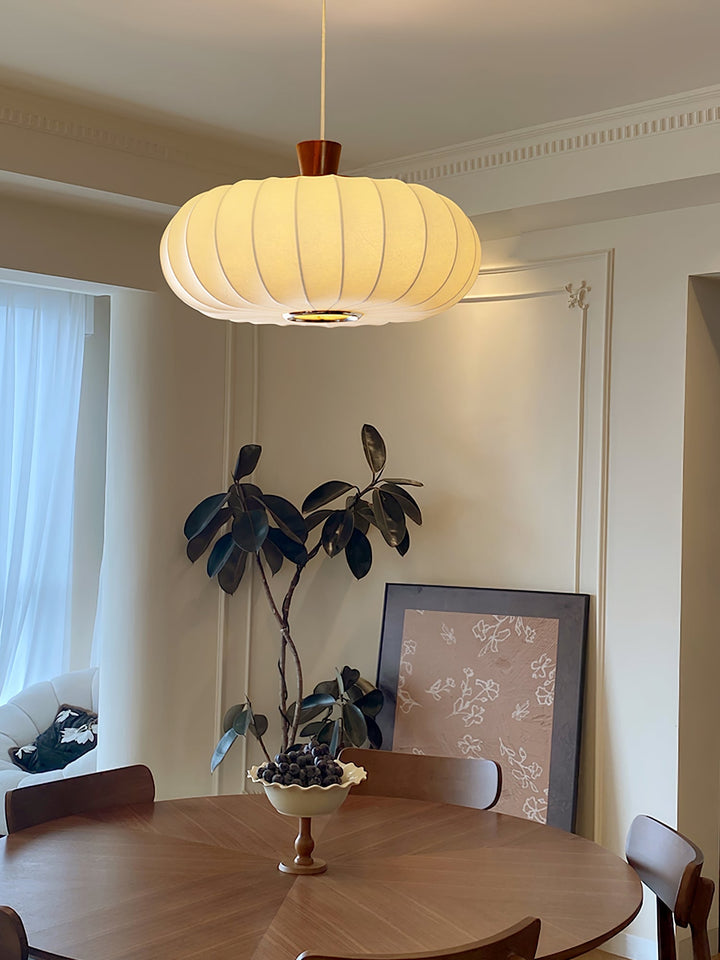 Solice Suspension Soie Bois Rétro - Neutralighting