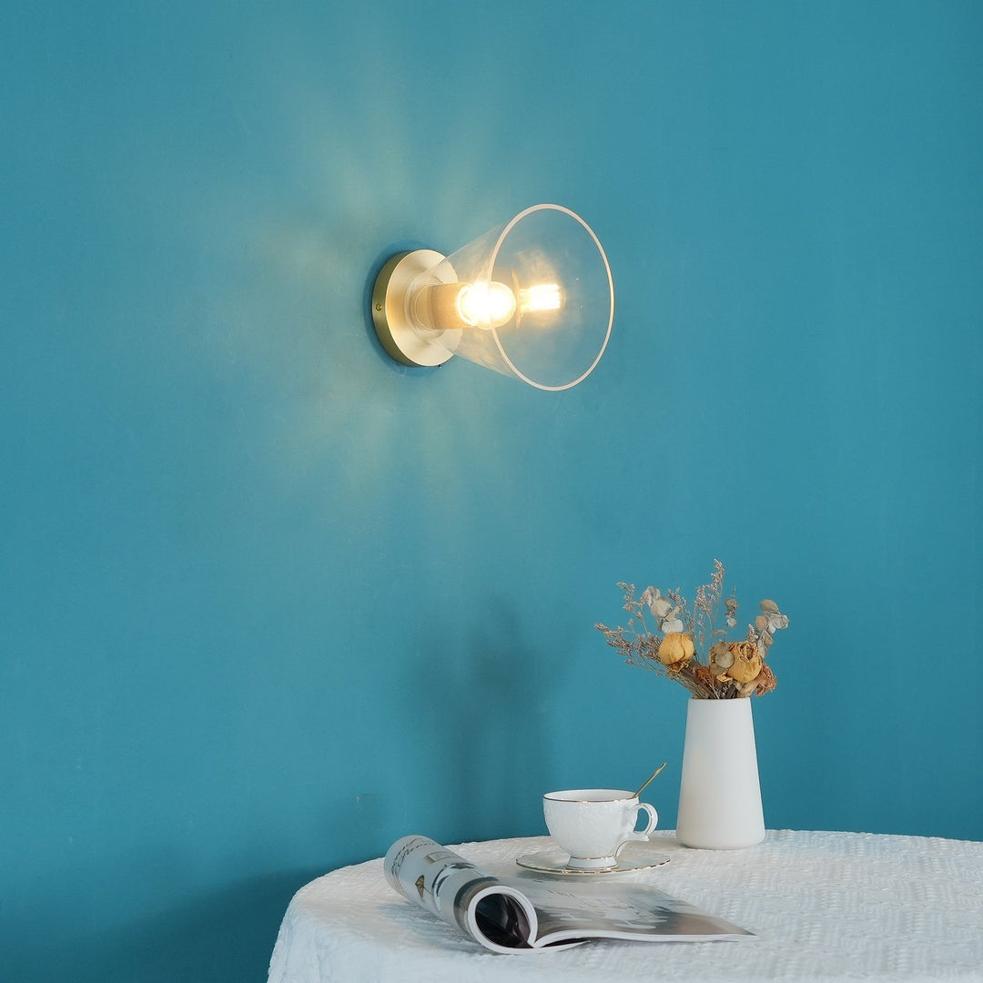 Solara Lumière de Plafond Conique en Verre et Laiton Industrielle - Neutralighting