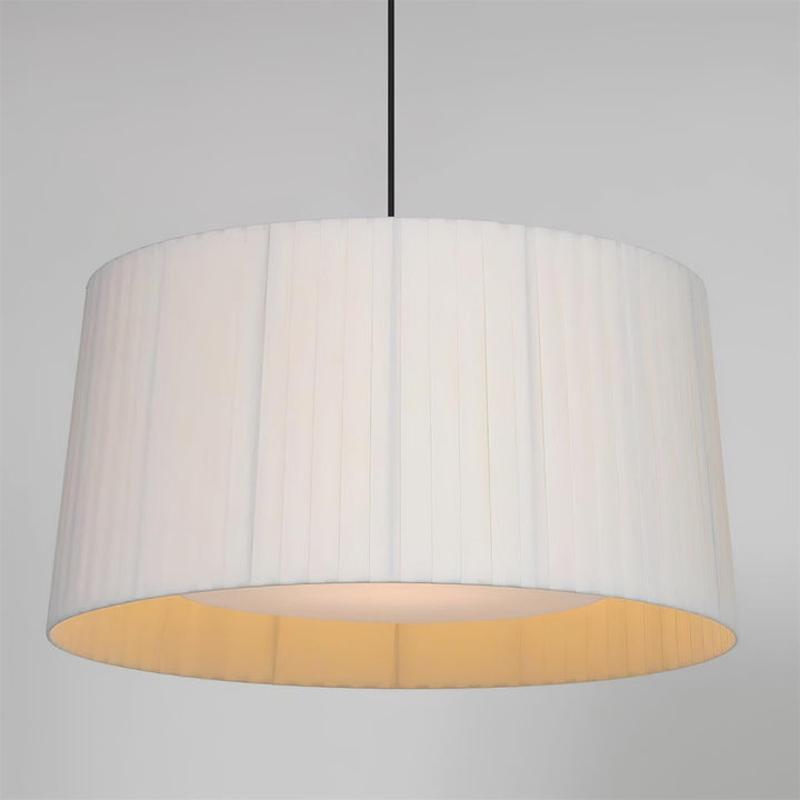 Drum Lampe Pendante Abat-jour en Tissu Pliée Noir Minimaliste Classique - Neutralighting