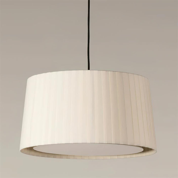 Drum Lampe Pendante Abat-jour en Tissu Pliée Noir Minimaliste Classique - Neutralighting