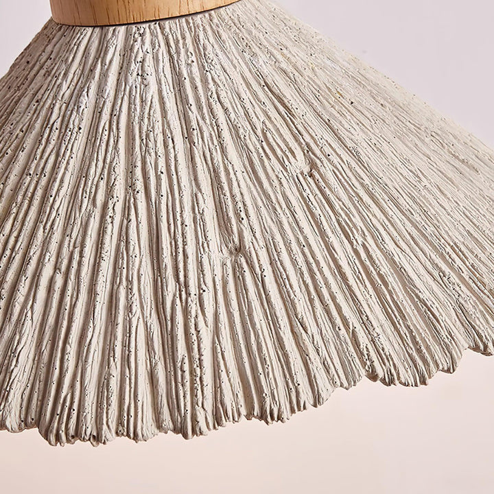 Suspension Bois Dessus Texturé Ciment Abat-jour Gris Naturel Japandi - Neutralighting