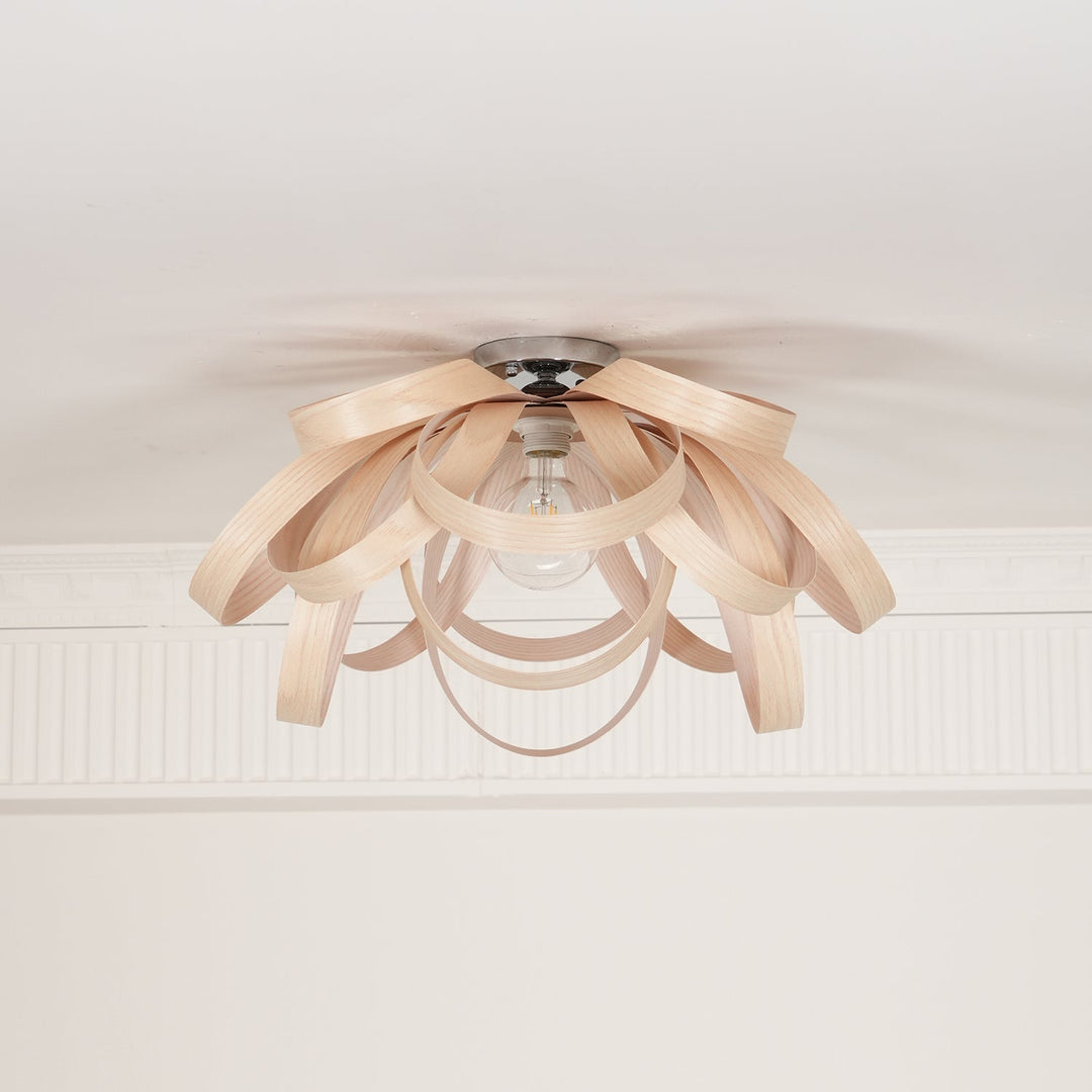 Veylo Lustra Plafonnier Ruban en Bois Élégant - Neutralighting
