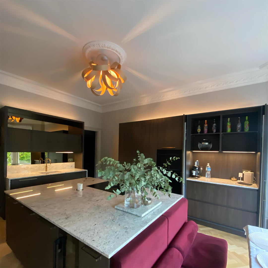 Veylo Lustra Plafonnier Ruban en Bois Élégant - Neutralighting