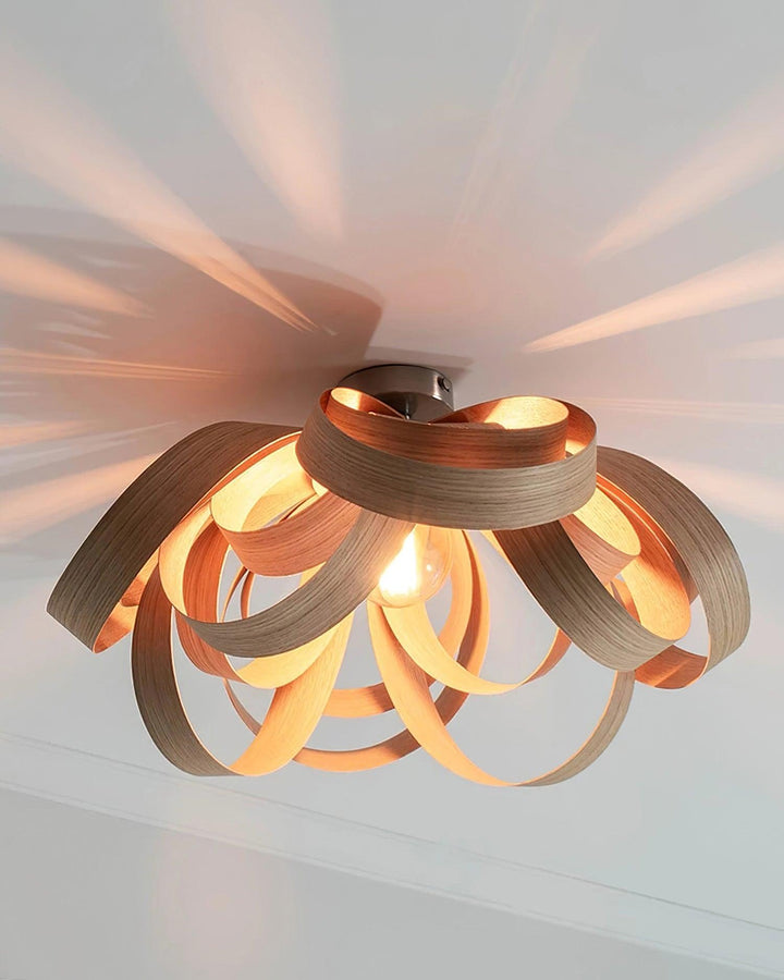 Veylo Lustra Plafonnier Ruban en Bois Élégant - Neutralighting