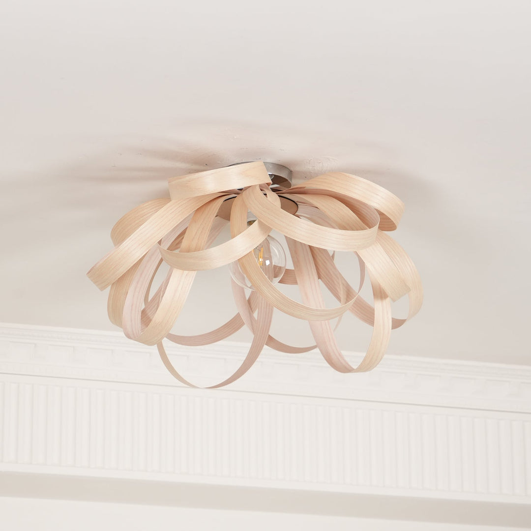 Veylo Lustra Plafonnier Ruban en Bois Élégant - Neutralighting
