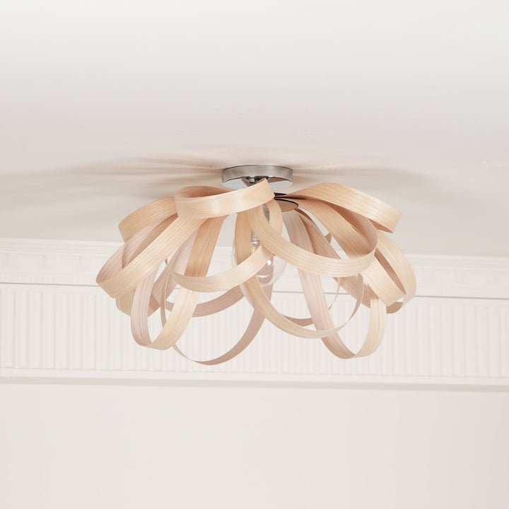 Veylo Lustra Plafonnier Ruban en Bois Élégant - Neutralighting