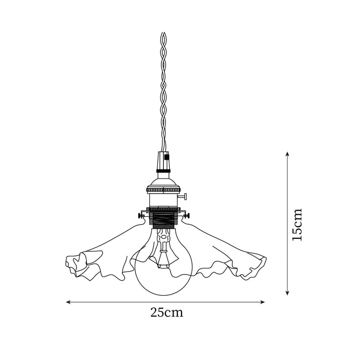 Iris Lampe Pendante Verre Abat-jour Volant Laiton - Neutralighting