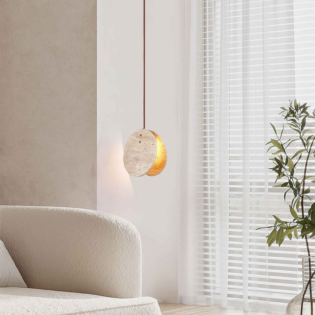 Lunarae Suspension Croissant en Travertin - Neutralighting