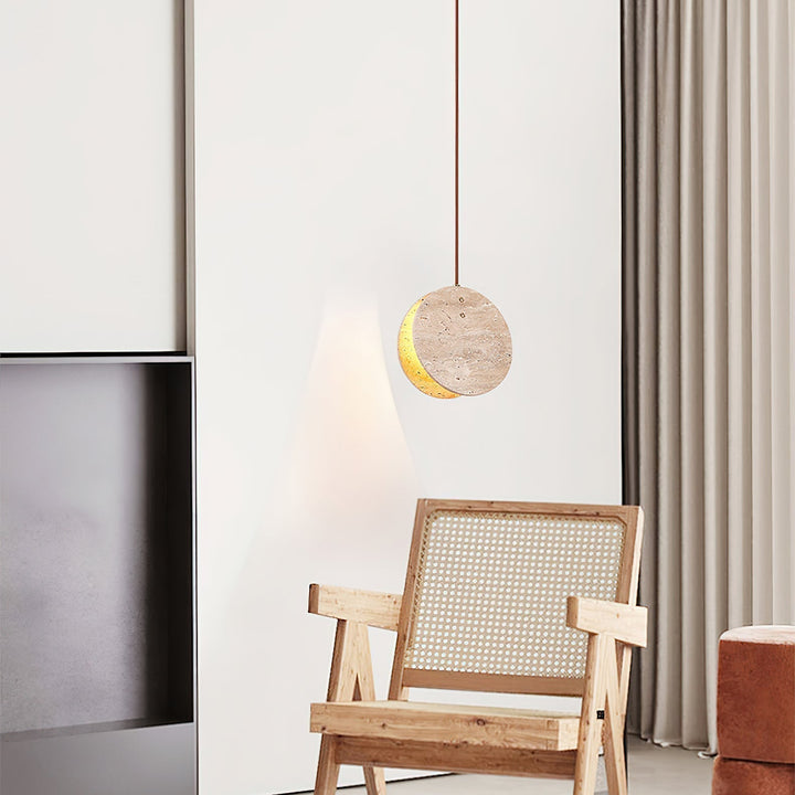 Lunarae Suspension Croissant en Travertin - Neutralighting