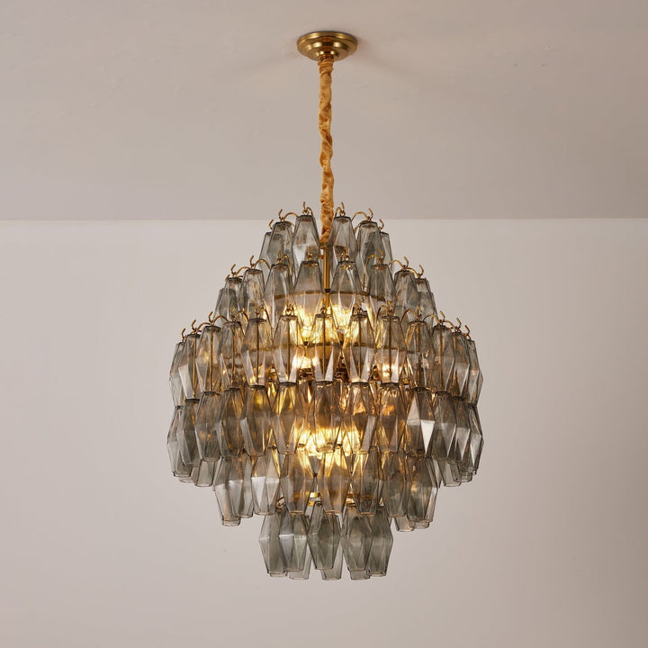 Aurora Lustre Fumée Gris Prisme Verre Superposé - Neutralighting