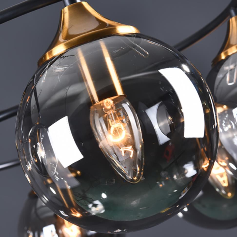 Valentina Plafonnier Boule Moderne, Métal/Verre, Ambre/Gris Fumé, Salon - Neutralighting