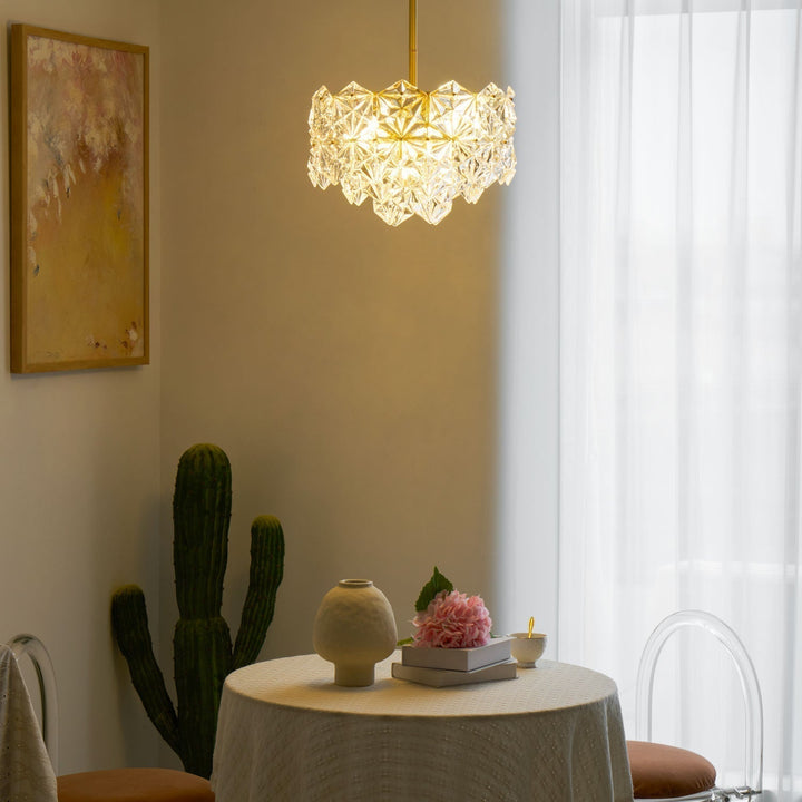 Lustra Chandelier en Verre Flocon de Neige Doré - Neutralighting