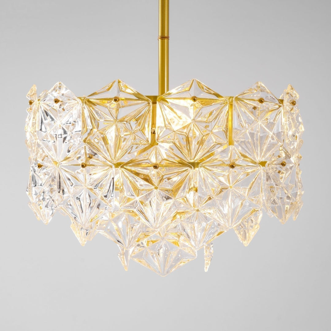 Lustra Chandelier en Verre Flocon de Neige Doré - Neutralighting