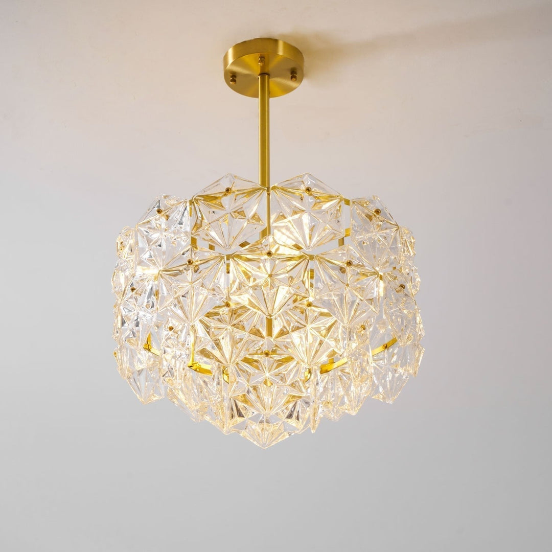 Lustra Chandelier en Verre Flocon de Neige Doré - Neutralighting