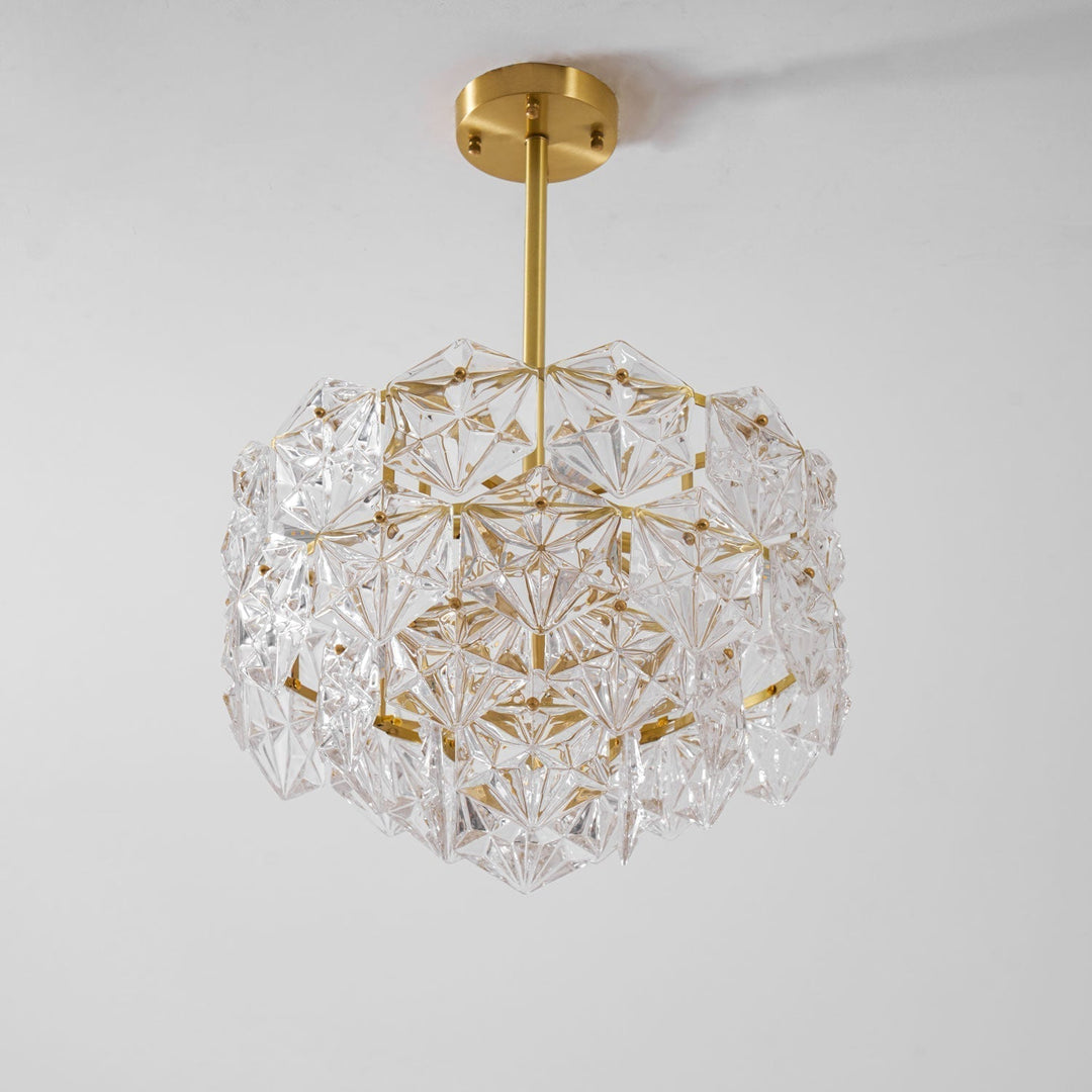 Lustra Chandelier en Verre Flocon de Neige Doré - Neutralighting