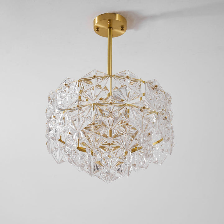 Lustra Chandelier en Verre Flocon de Neige Doré - Neutralighting