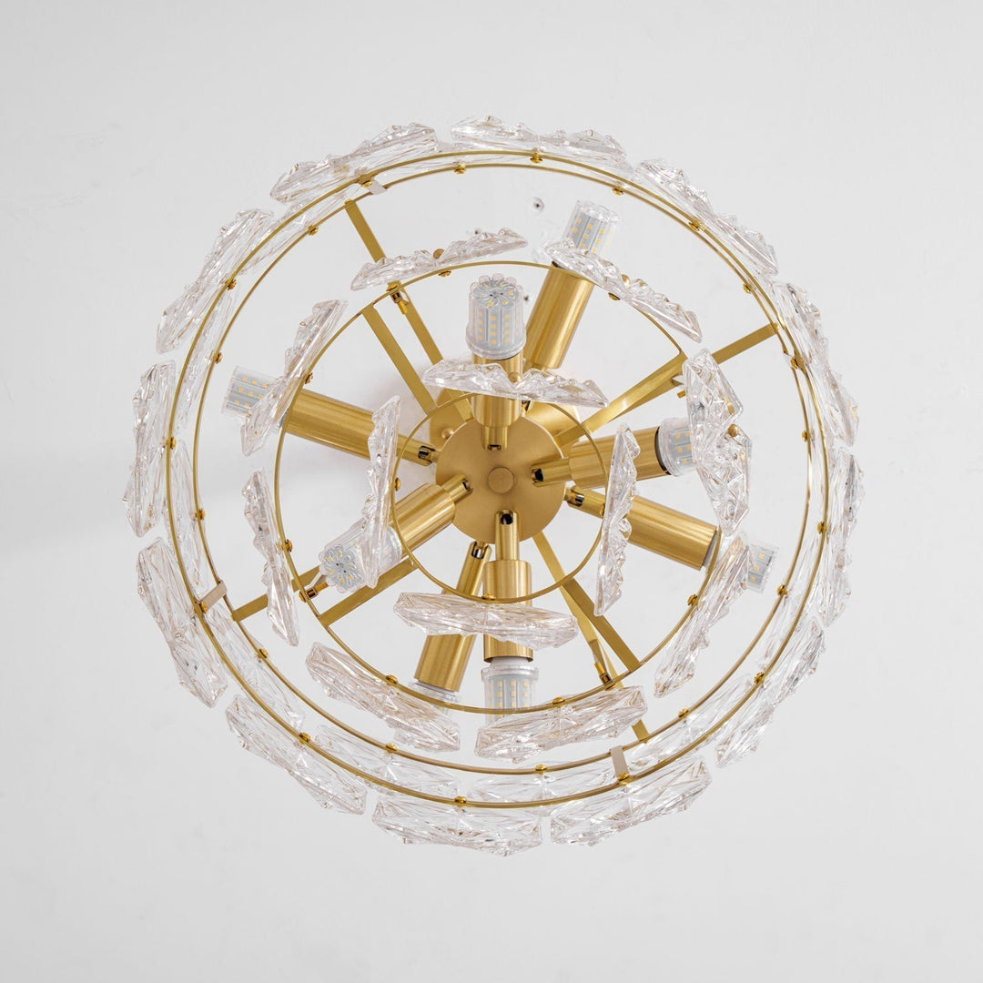 Lustra Chandelier en Verre Flocon de Neige Doré - Neutralighting