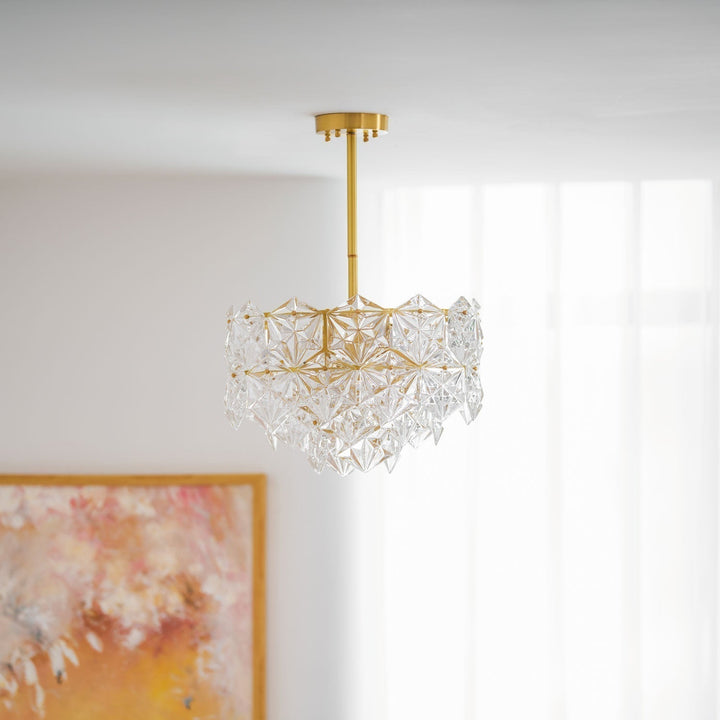 Lustra Chandelier en Verre Flocon de Neige Doré - Neutralighting