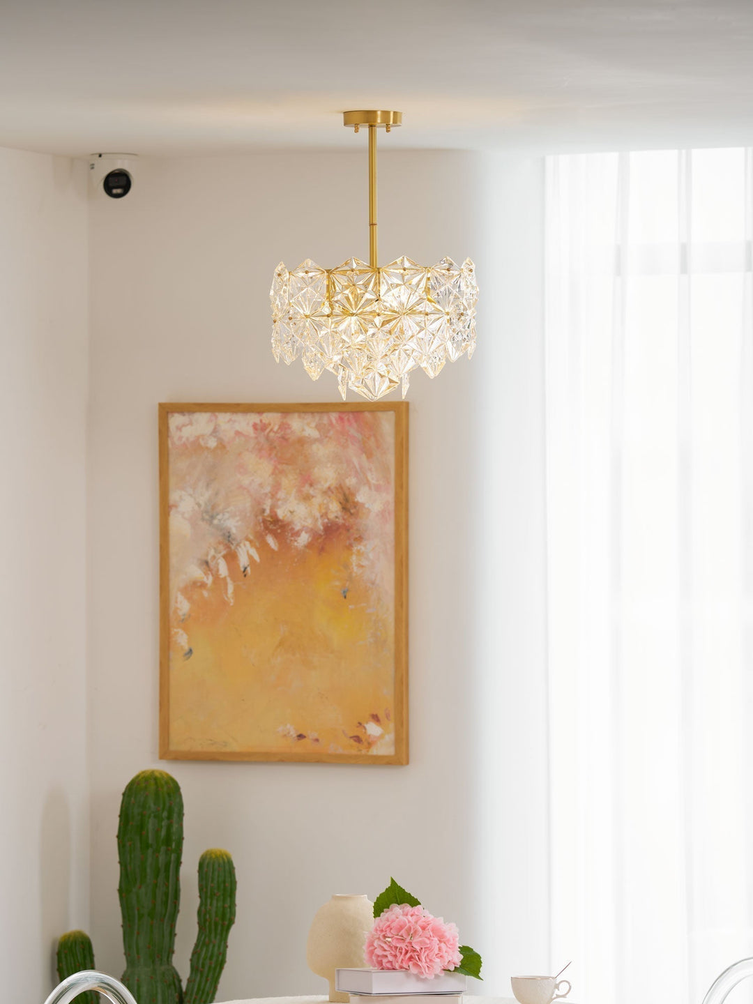 Lustra Chandelier en Verre Flocon de Neige Doré - Neutralighting