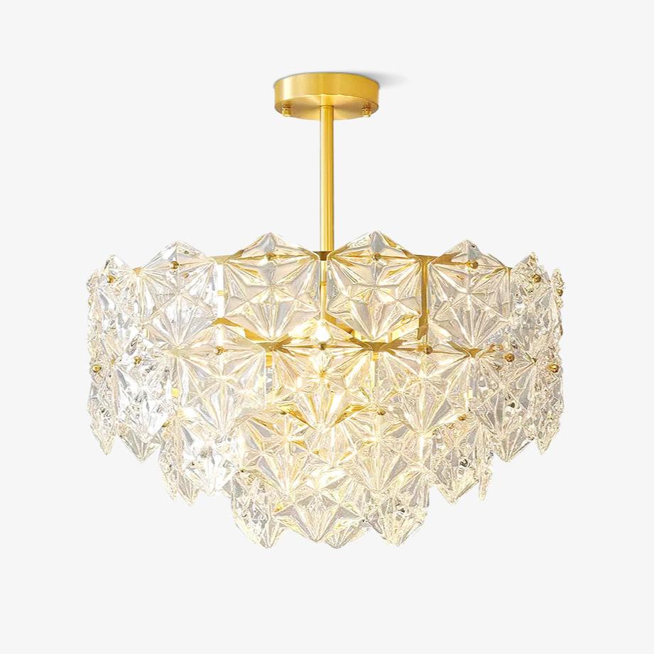 Lustra Chandelier en Verre Flocon de Neige Doré - Neutralighting