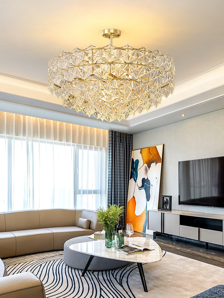 Lustra Chandelier en Verre Flocon de Neige Doré - Neutralighting
