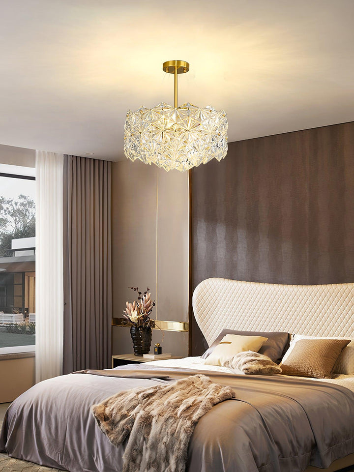 Lustra Chandelier en Verre Flocon de Neige Doré - Neutralighting